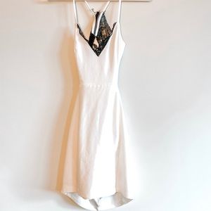 White Dress w Black Lace Detail